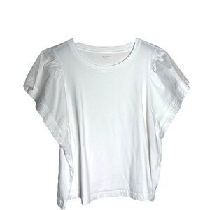 Old Navy‎ White Ruffled T-Shirt